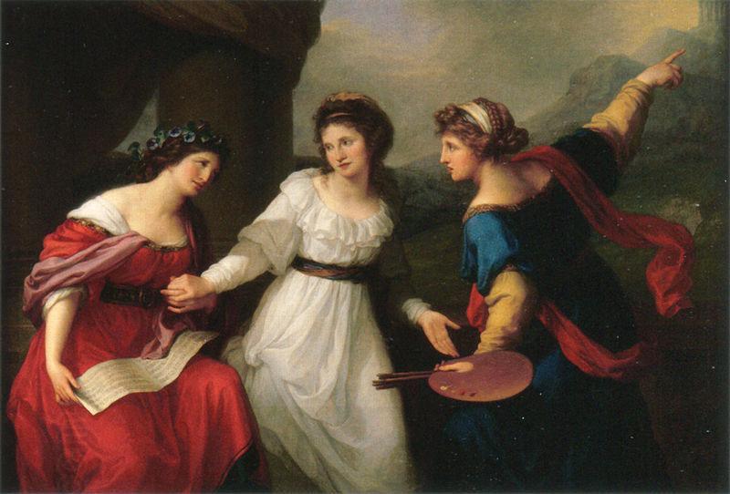 Angelica Kauffmann Self-portrait Hesitating between the Arts of Music and Painting China oil painting art